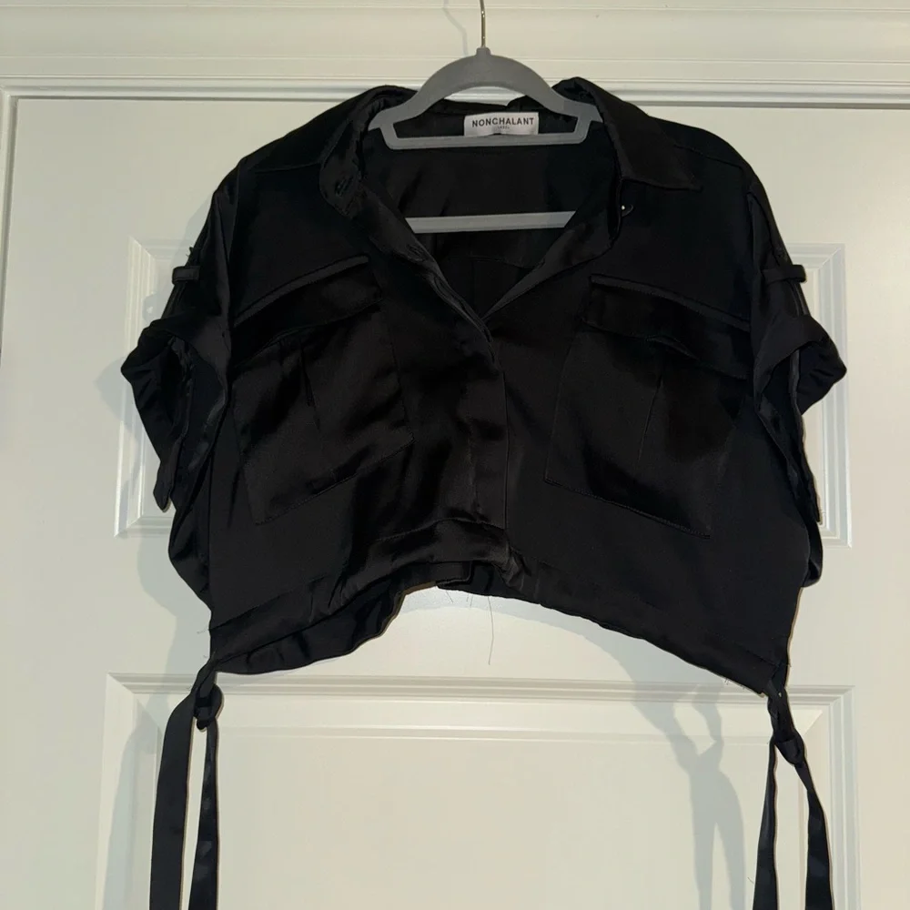 NONchalant Black Button Down Shirt - Picture 3 of 6